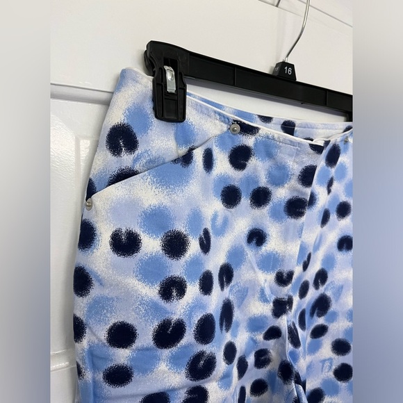 Willi Smith• NWT, Fun Spotted Blue White Wide Leg Pants, Size 8P - Picture 5 of 12